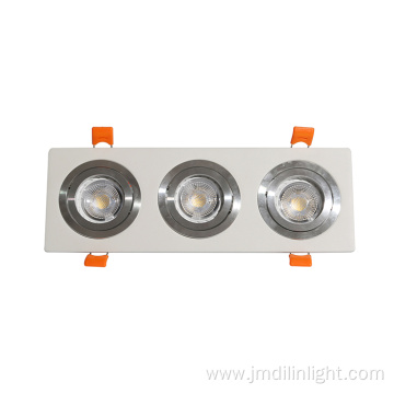 White Recessed Rectangular LED Triple Heads Ceiling light